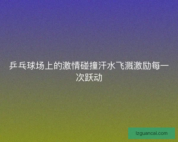 乒乓球场上的激情碰撞汗水飞溅激励每一次跃动